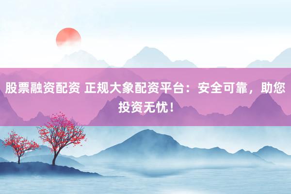 股票融资配资 正规大象配资平台：安全可靠，助您投资无忧！