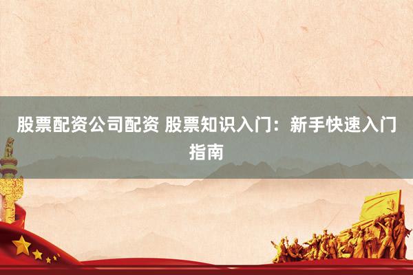 股票配资公司配资 股票知识入门：新手快速入门指南