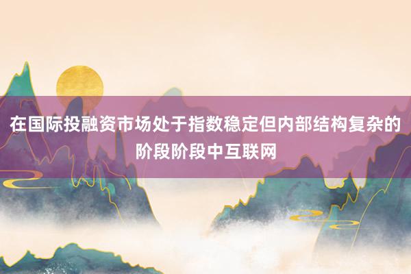 在国际投融资市场处于指数稳定但内部结构复杂的阶段阶段中互联网