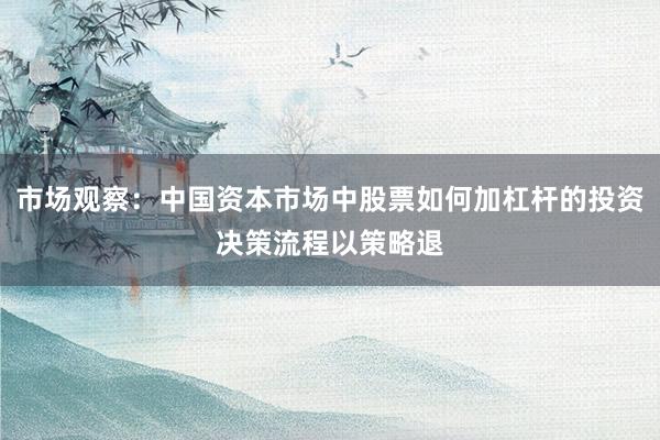 市场观察：中国资本市场中股票如何加杠杆的投资决策流程以策略退