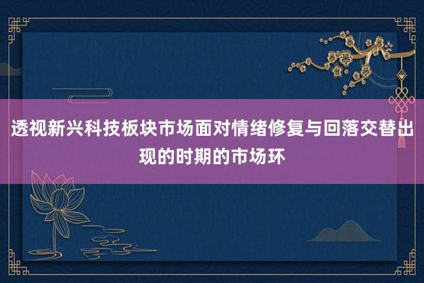透视新兴科技板块市场面对情绪修复与回落交替出现的时期的市场环