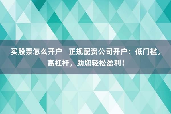 买股票怎么开户   正规配资公司开户：低门槛，高杠杆，助您轻松盈利！