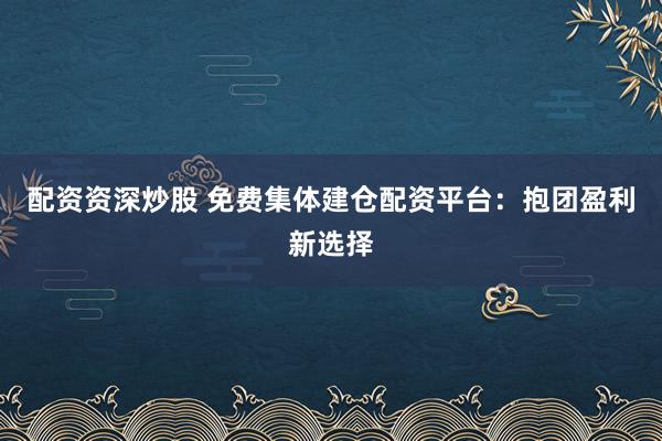 配资资深炒股 免费集体建仓配资平台：抱团盈利新选择